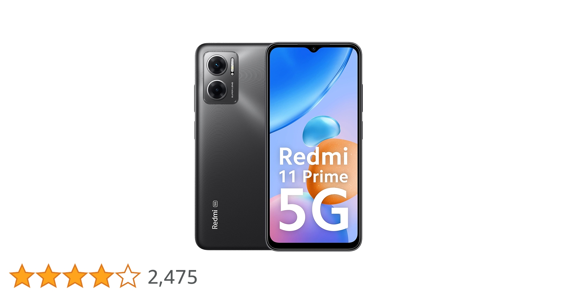 Redmi 11 Prime 5G (Thunder Black, 4GB RAM, 64GB Storage